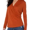 Liverpool Wrap Front Slub Knit Top