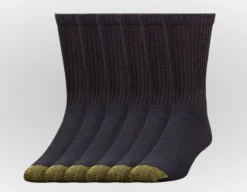 Men's Gold Toe Cotton Crew Sock - 6 Pack -Fashion Clothing Men s Gold Toe Cotton Crew Sock 6 Pack BLACK 1 21792.1710888271