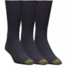 Mens Gold Toe Fluffy Crew Socks - 3 Pack