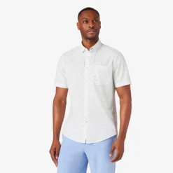 Mizzen And Main Balsam Star Short Sleeve Shirt -Fashion Clothing Mizzen and Main Balsam Star Short Sleeve Shirt WHITE 1 92104.1712846558