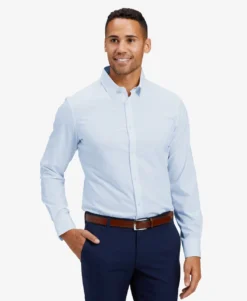 Mizzen And Main Solid Light Blue Dress Shirt