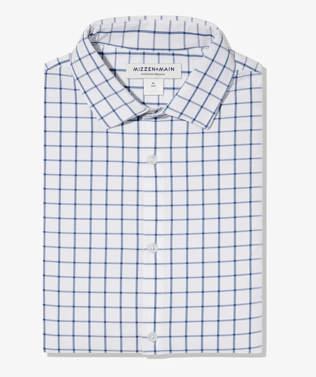 Mizzen And Main White Navy Windowpane Shirt 2 Mizzen And Main White Navy Windowpane Shirt - Image 2