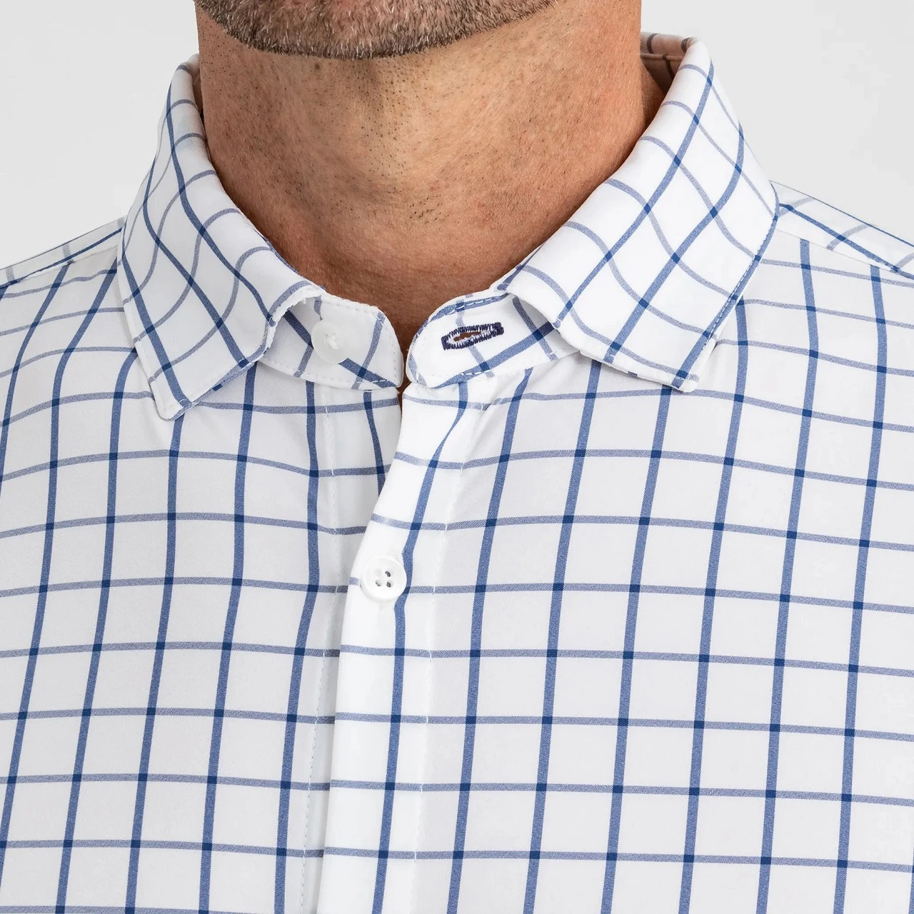 Mizzen And Main White Navy Windowpane Shirt 4 Mizzen And Main White Navy Windowpane Shirt - Image 4