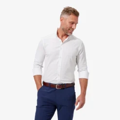 Mizzen And Main White Solid Shirt -Fashion Clothing Mizzen and Main White Solid Shirt WHITE 1 36588.1711486499
