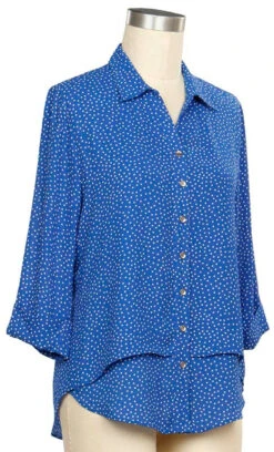 N Touch 3/4 Sleeve Dani Split Back Blouse - 3464