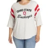 Ohio State Sabrina Striped Sleeve Top