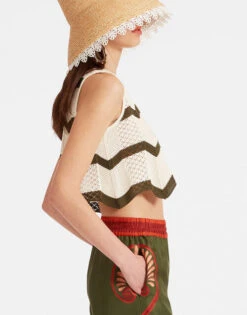 Chevron Top Solid Camouflage In Knit Chevron