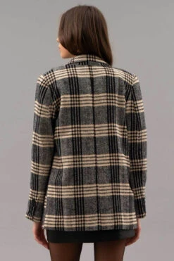 Plaid Menswear Blazer -Fashion Clothing Plaid Menswear Blazer BLACK 2 83803.1710524146