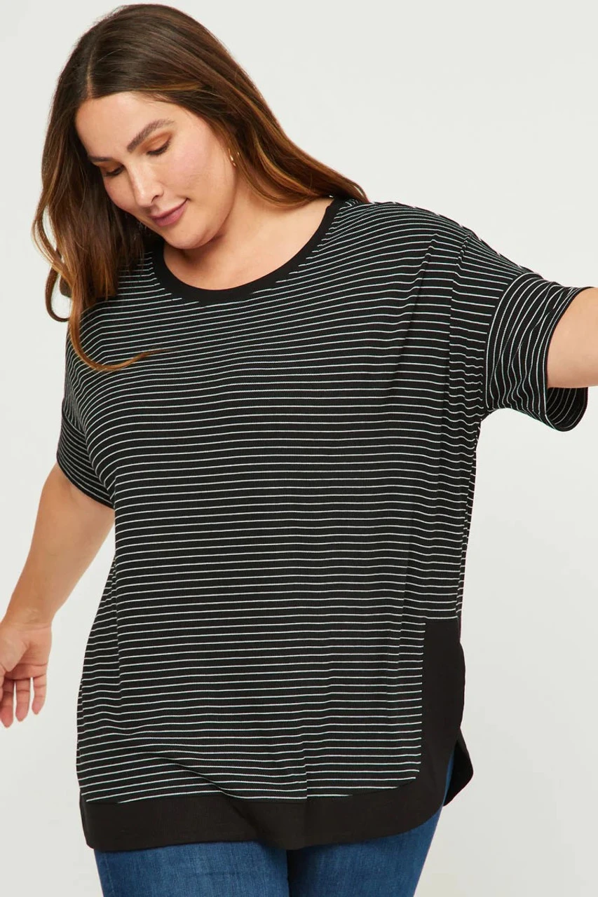 Plus Ribbed Stripe Top 3 Plus Ribbed Stripe Top - Image 3