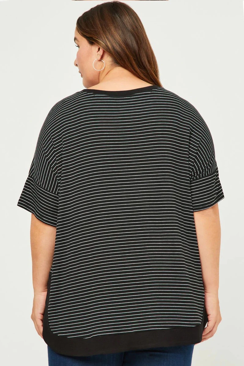 Plus Ribbed Stripe Top 4 Plus Ribbed Stripe Top - Image 4