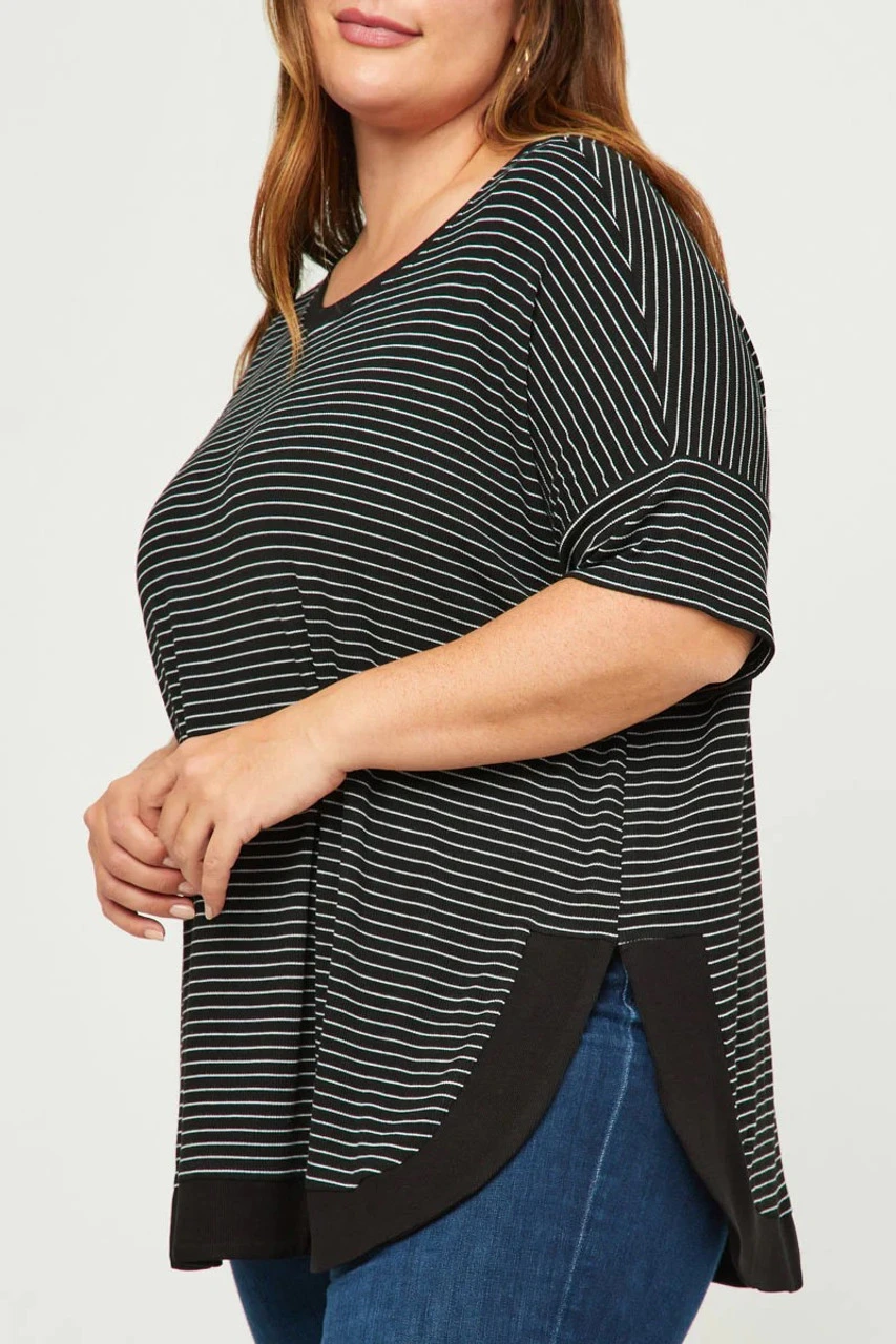Plus Ribbed Stripe Top 1 Plus Ribbed Stripe Top
