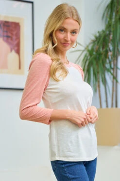 Puff Sleeve Baseball Tee -Fashion Clothing Puff Sleeve Baseball Tee WTCORAL 2 13569.1711550082