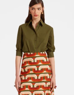 Boy Shirt Solid Camouflage In Crisp Poplin -Fashion Clothing SHI0001COT043SOLID GR08 3