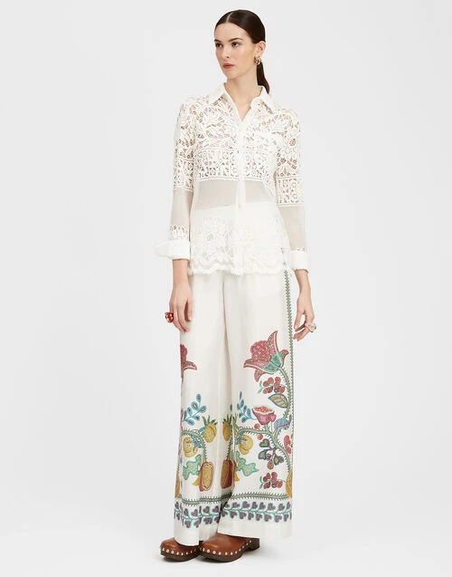 Boy Shirt White In Cotton Lace 2 Boy Shirt White In Cotton Lace - Image 2