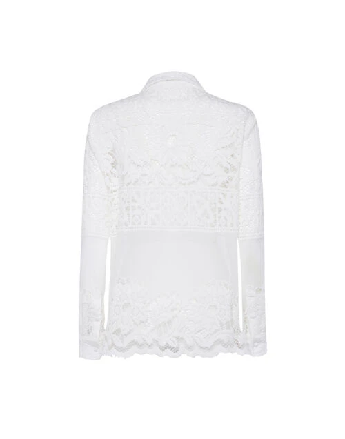 Boy Shirt White In Cotton Lace 7 Boy Shirt White In Cotton Lace - Image 7