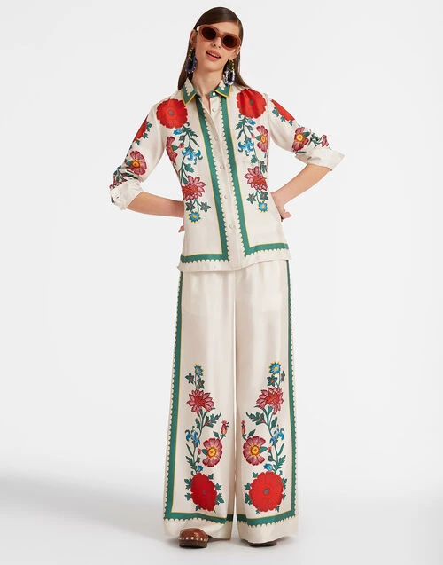 Boy Shirt Dragonflower Placée Multicolor In Silk Twill 4 Boy Shirt Dragonflower Placée Multicolor In Silk Twill - Image 4