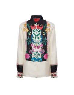 Boy Shirt Plaza Placée Ivory In Silk Twill -Fashion Clothing SHI0040SIL006PLA04 WH04 5