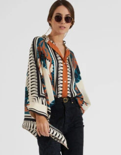 Foulard Shirt Florence Placée In Silk Twill