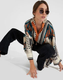 Foulard Shirt Florence Placée In Silk Twill -Fashion Clothing SHI0059SIL006 FLO0002 2