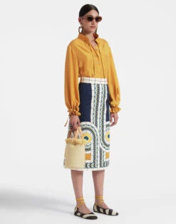 Shirt And Sassy Solid Gold In Washed Silk -Fashion Clothing SHI0061SIL016SOLID YE05 2