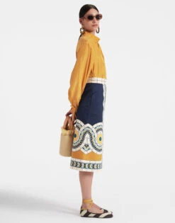 Shirt And Sassy Solid Gold In Washed Silk -Fashion Clothing SHI0061SIL016SOLID YE05 3