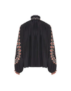 Cerere Blouse Gattopardo Placée Black In Silk Voile -Fashion Clothing SHI0086SIL009GAT01 BL01 8