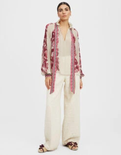 Cerere Blouse Zodiac Placée Purple In Silk Chiffon -Fashion Clothing SHI0086SIL014ZOD01 PU01 3