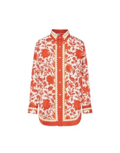 Better Than Your Boyfriend's Shirt Dragonflower Placée Red In Summer Poplin -Fashion Clothing SHI0092COT039DRE05 RE01 5