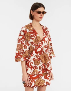 Jackie Shirt Reef White In Printed Lace