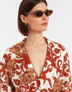 Jackie Shirt Reef White In Printed Lace -Fashion Clothing SHI0093EMB031REE01 WH01 3