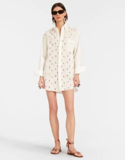 Lacey Better Than Your Boyfriend's Shirt Solid Ivory In Sangallo