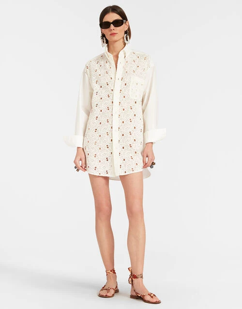 Lacey Better Than Your Boyfriend's Shirt Solid Ivory In Sangallo 1 Lacey Better Than Your Boyfriend's Shirt Solid Ivory In Sangallo