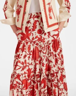 Big Skirt Dragonflower Red In Silk Voile 8 Big Skirt Dragonflower Red In Silk Voile -Fashion Clothing SKI0001SIL010DRE01 RE01 2