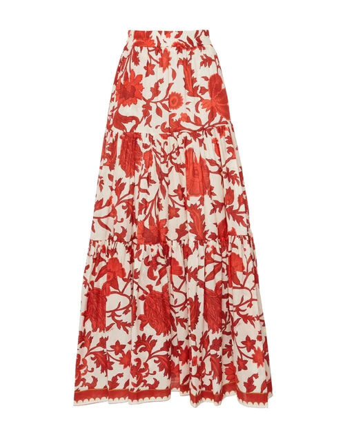 Big Skirt Dragonflower Red In Silk Voile 5 Big Skirt Dragonflower Red In Silk Voile - Image 5