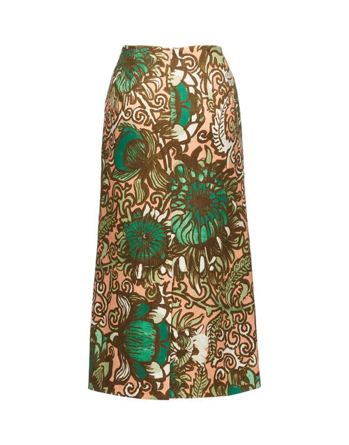 Pencil Skirt Anemone Pink In Shot Cotton 4 Pencil Skirt Anemone Pink In Shot Cotton - Image 4