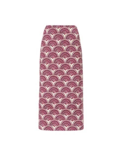 Pencil Skirt Fans Purple In Shot Cotton -Fashion Clothing SKI0011COT005FAN01 PU01 5