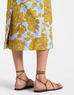 Pencil Skirt Tangle Light Blue In Shot Cotton 14 Pencil Skirt Tangle Light Blue In Shot Cotton -Fashion Clothing SKI0011COT005TAN01 BU01 5