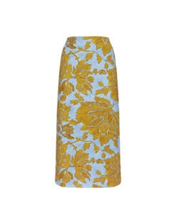 Pencil Skirt Tangle Light Blue In Shot Cotton 15 Pencil Skirt Tangle Light Blue In Shot Cotton -Fashion Clothing SKI0011COT005TAN01 BU01 7