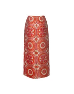 Pencil Skirt Sun Orange In Jacquard -Fashion Clothing SKI0011JCQ074SUN01 OR02 5