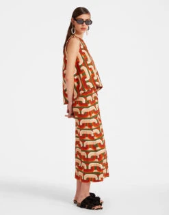 A-Long Skirt Prometheus Pale Pink In Shot Cotton