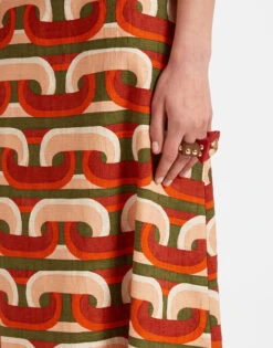 A-Long Skirt Prometheus Pale Pink In Shot Cotton -Fashion Clothing SKI0018COT005EUS01 PI02 2