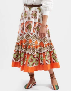 Sunset Skirt Partenope Placée In Summer Popeline