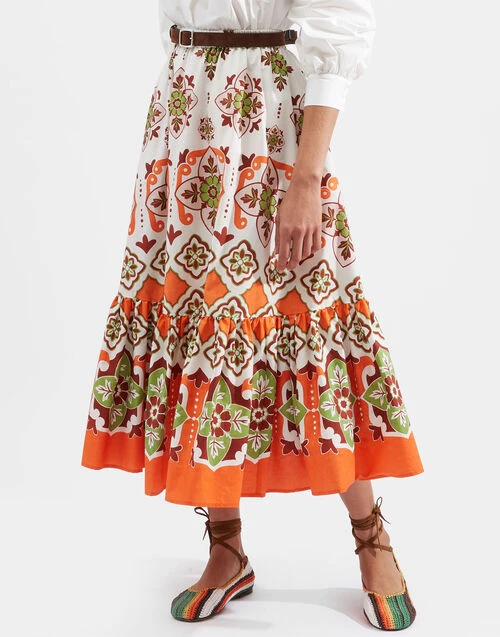 Sunset Skirt Partenope Placée In Summer Popeline 1 Sunset Skirt Partenope Placée In Summer Popeline
