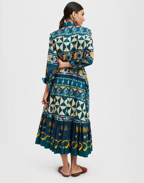 Sunset Skirt Casareale Placèe Emerald In Summer Poplin 2 Sunset Skirt Casareale Placèe Emerald In Summer Poplin - Image 2