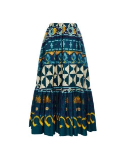 Sunset Skirt Casareale Placèe Emerald In Summer Poplin 9 Sunset Skirt Casareale Placèe Emerald In Summer Poplin -Fashion Clothing SKI0068COT039REA01 GR04 4