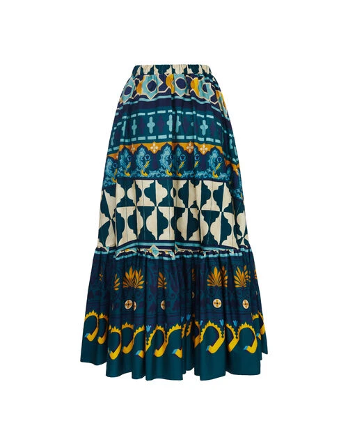 Sunset Skirt Casareale Placèe Emerald In Summer Poplin 5 Sunset Skirt Casareale Placèe Emerald In Summer Poplin - Image 5