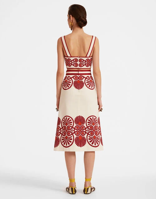 Baia Skirt Medallion Placée Cream In Flat Cotton Stretch 2 Baia Skirt Medallion Placée Cream In Flat Cotton Stretch - Image 2