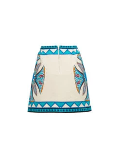 Foulard Mini Skirt Lotus Placée Ivory In Stretch Cotton 12 Foulard Mini Skirt Lotus Placée Ivory In Stretch Cotton -Fashion Clothing SKI0092COT046LOT01 WH04 5