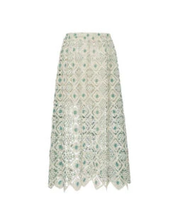 Drawstring Skirt Agua Cream In Macramé -Fashion Clothing SKI0098JCQ078AGU01 WH03 6