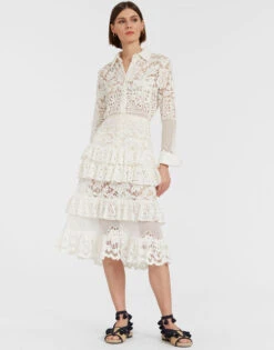 Footloose Lacey Skirt White In Cotton Lace